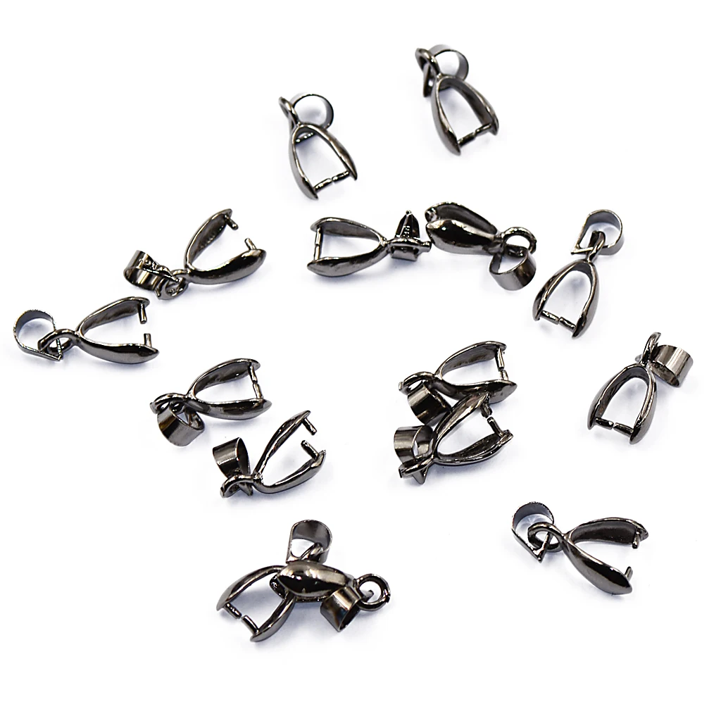 Phenovo 20 pcs Clasp Pinch Clip Bail Pendant Connector Jewelry Components Findings for pendant Making