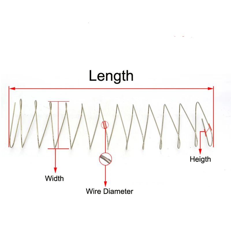 1 шт. 1,3 мм-1,5 мм диаметр проволоки стальной прямоугольник трапециевидные квадратные пружины плоский тип Пружина сжатия 32 мм-54 мм ширина
