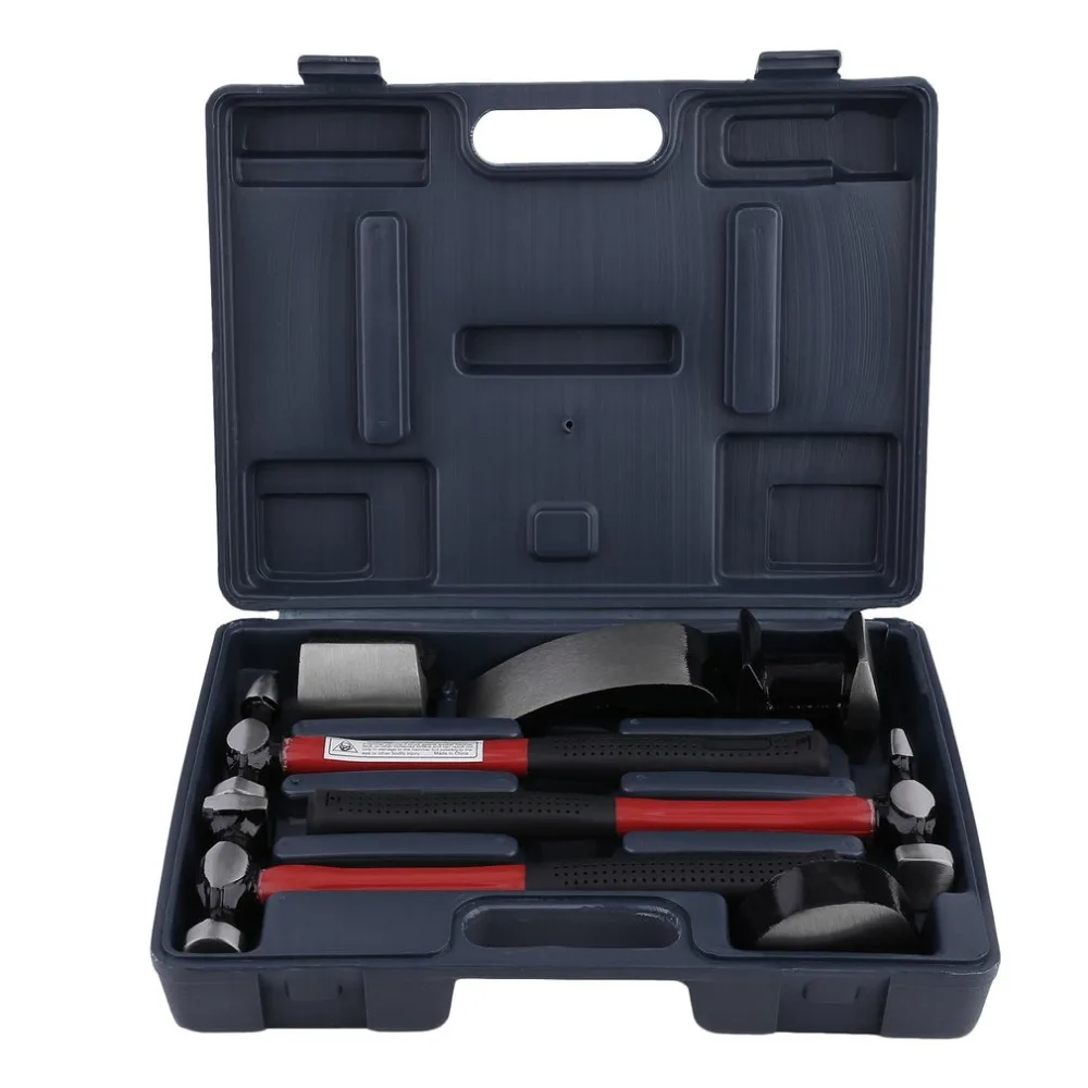 

Automotive Sheet Metal Repair Set Sand Hammers With Red Plastic Handle 7 Pcs Car Auto Body Panel Repair Tool Kit Hot Sale