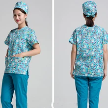 Новинка года модный принт костюм медика комплектов ПЭТ Hosipital стоматологическая клиника Рабочий Халат хирургический врач-медсестра форма Костюмы