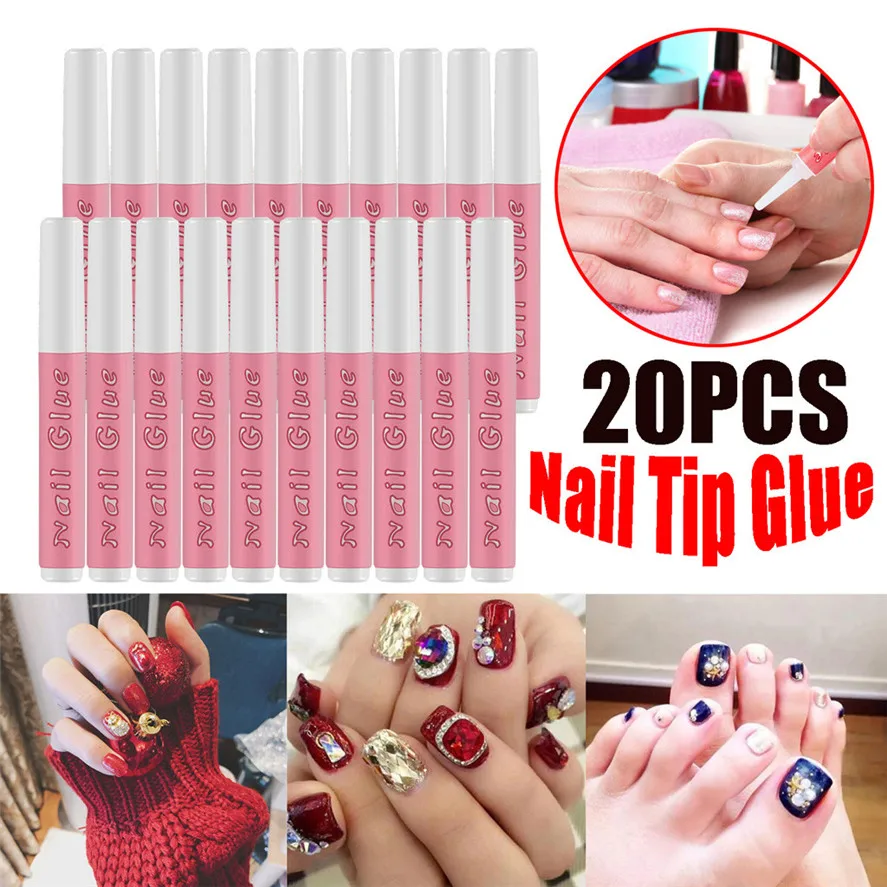 

New 20PCS Nail Tip Glue Quick Drying False Adhesive Nail Glue Acrylic Make Up 0625#30
