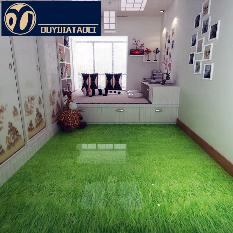 Art floor Green grass Antique brick Bedroom Non slip Floor tile porcelain Glazed tile Kitchen wall