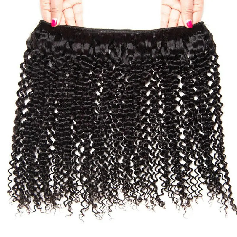 Yavida Malaysian Hair Kinky Curly Extensions Human Hair Weaving Bundles Natural Color 1/3Piece 100G Non-Remy Curly Hair Bundles