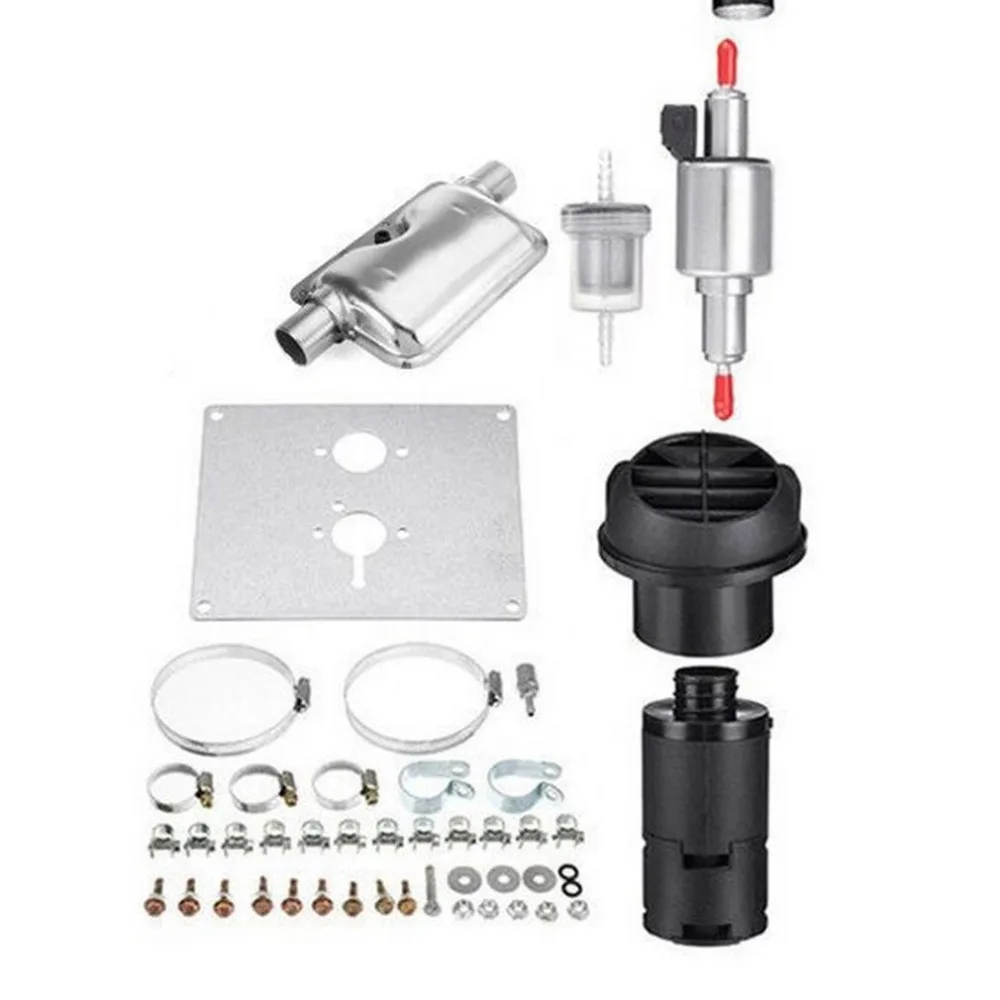 

newBlue 2KW Parking Diesel Air Heater Single-hole Switch with Muffler Universal For Tank Vent Duct Thermostat Rotary LCDl Switch