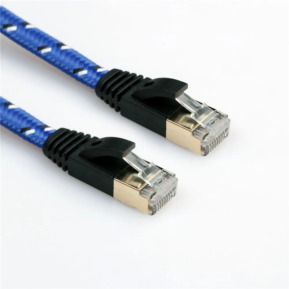 50 шт./лот высокое качество CAT7E Ethernet Интернет сеть патч LAN плоский кабель шнур для