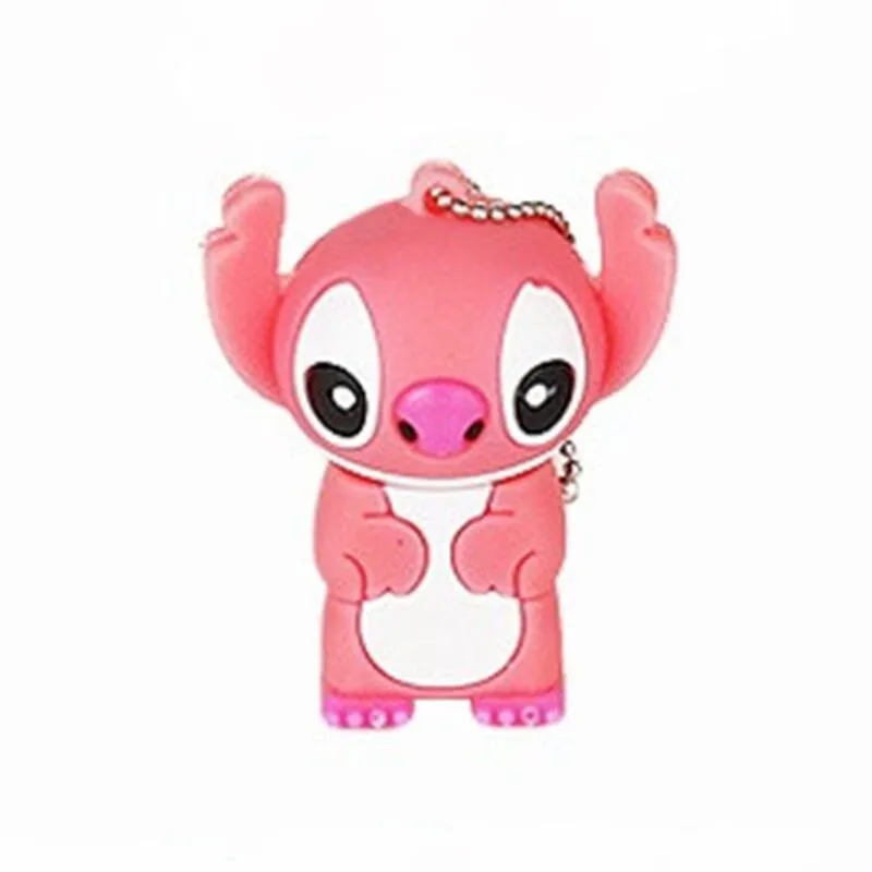 new USB flash drive 128gb cute animal cartoon USB 2.0 4GB 8GB pen drive 16GB 32GB 64GB creative Pendrive usb memory stick Stitch - Цвет: 5