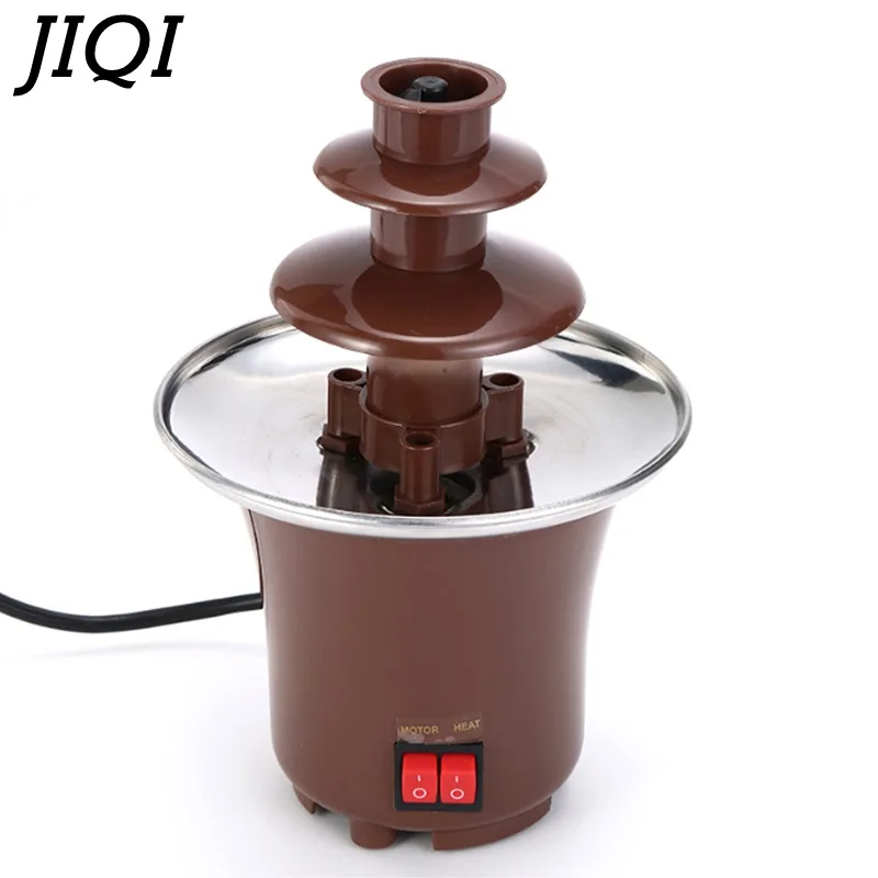 JIQI 3 Layers Mini Chocolate Fountains Fondue Waterfall Maker Machine Home Event Exhibition Wedding Birthday Party