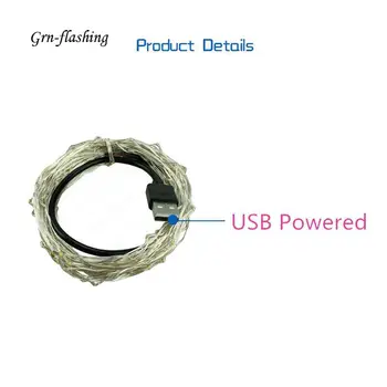 

GRN-FLASHING 5V 5M USB operated led string light RGB copper wire light led Holiday String lighting outdoor fairy Christmas Tree