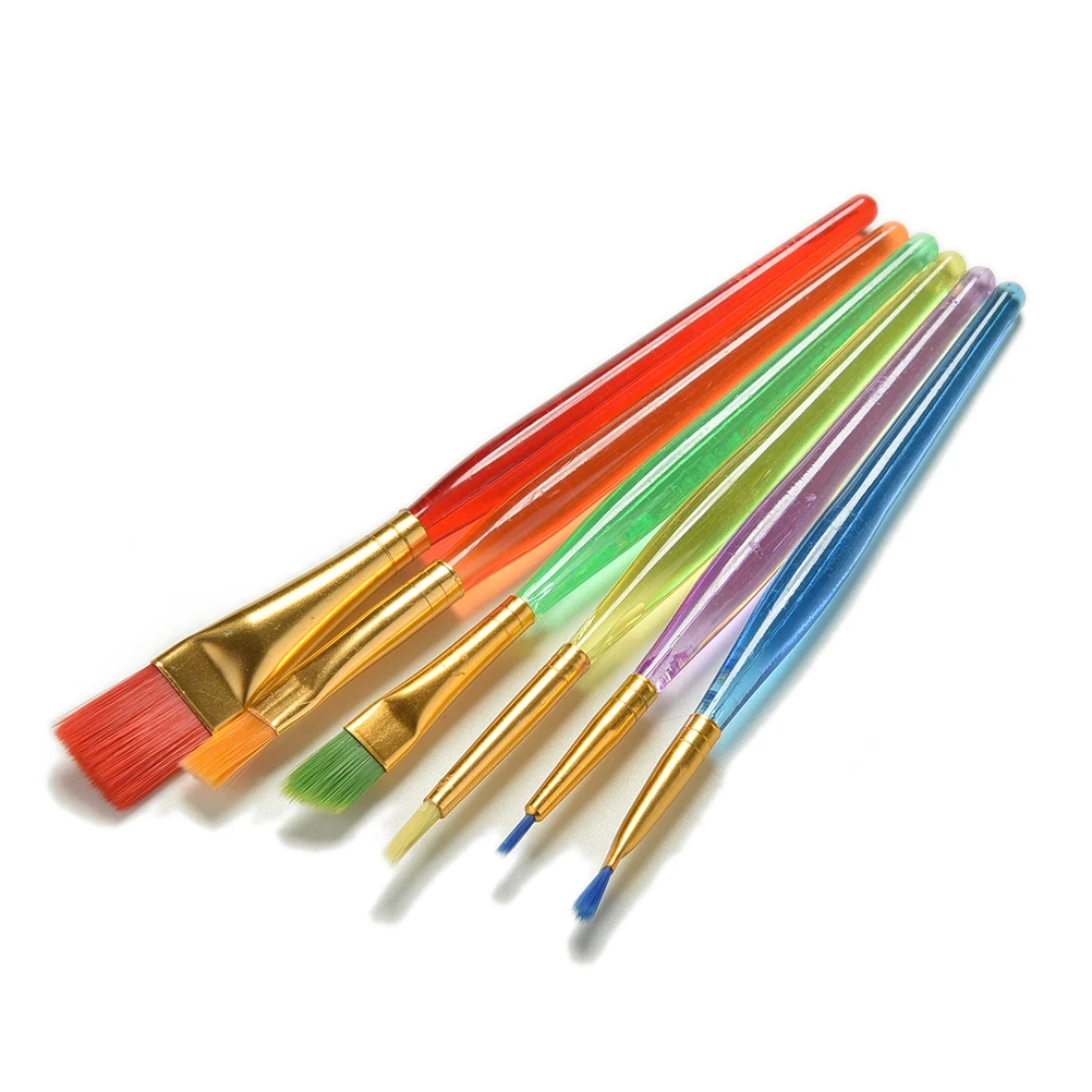 Koop Groothandel 6 Stks set Nieuwe Nylon Haar Kwast Set Kunstenaar Aquarel Olie Borstel Schilderen Leveringen