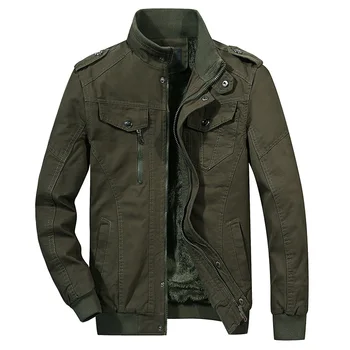 

Big Size 6XL 100% Cotton Jacket Men Autumn Winter Thicken Military Jacket New Bomber Jackets Male Army Green Coats Dropshipping