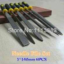 6PCS/SET 3*140mm Jewellers Precision Needle File Set Kit Repair Metal Wood Craft Hobby DIY Tools Flat Square Round File thread repair file file repair teeth marine hardware tools thread correction tools