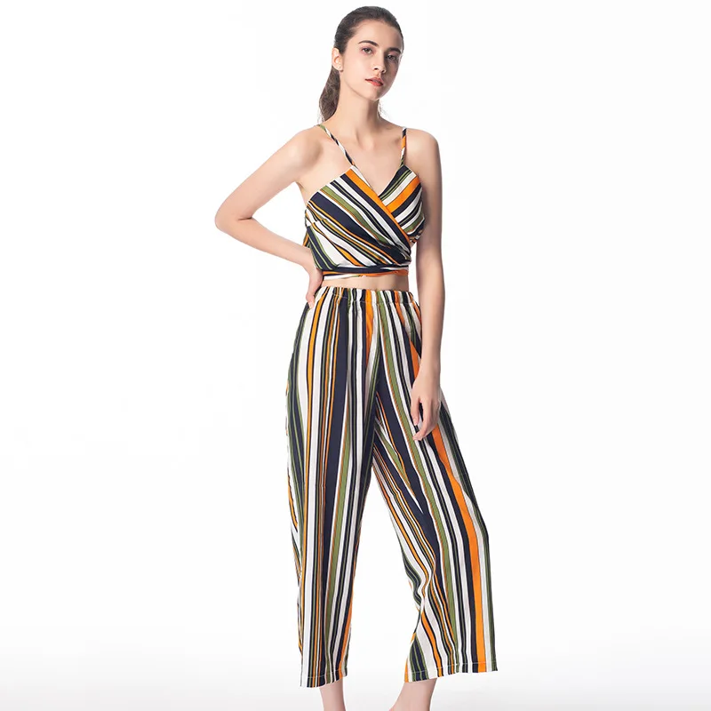 

2019 NEW Summer Beach Party Dress Sleeveless Dresses women’s Dress Sliing Casual Short V-neck Color Bar One-piece Shorts Pants