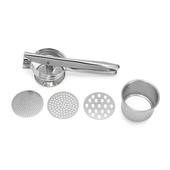 

27*9.5cm Potato Mashers Ricers New Kitchen Multifunction 3-In-1 Manual Tools Gadgets Stainless Steel 1PC Press Ricers