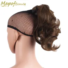 10 дюймов короткие волнистые коричневые конский хвост клип в один кусок синтетические волосы для женщин термостойкие накладные хвост пони MapofBeauty