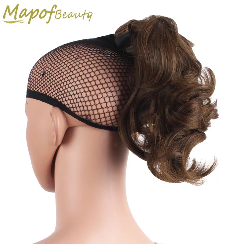 

10" Short Wavy Brown Ponytail Clip In one piece Hair Extensions For Women Synthetic Heat Resistant False Pony Tail MapofBeauty