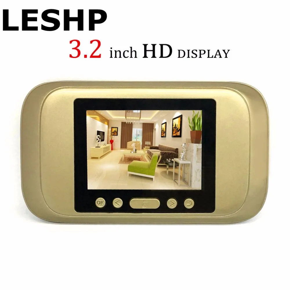 

LESHP Digital Door Viewer 3.2" LED Display 720P HD Peephole Viewer Visual Doorbell Night version For Home Security Camera