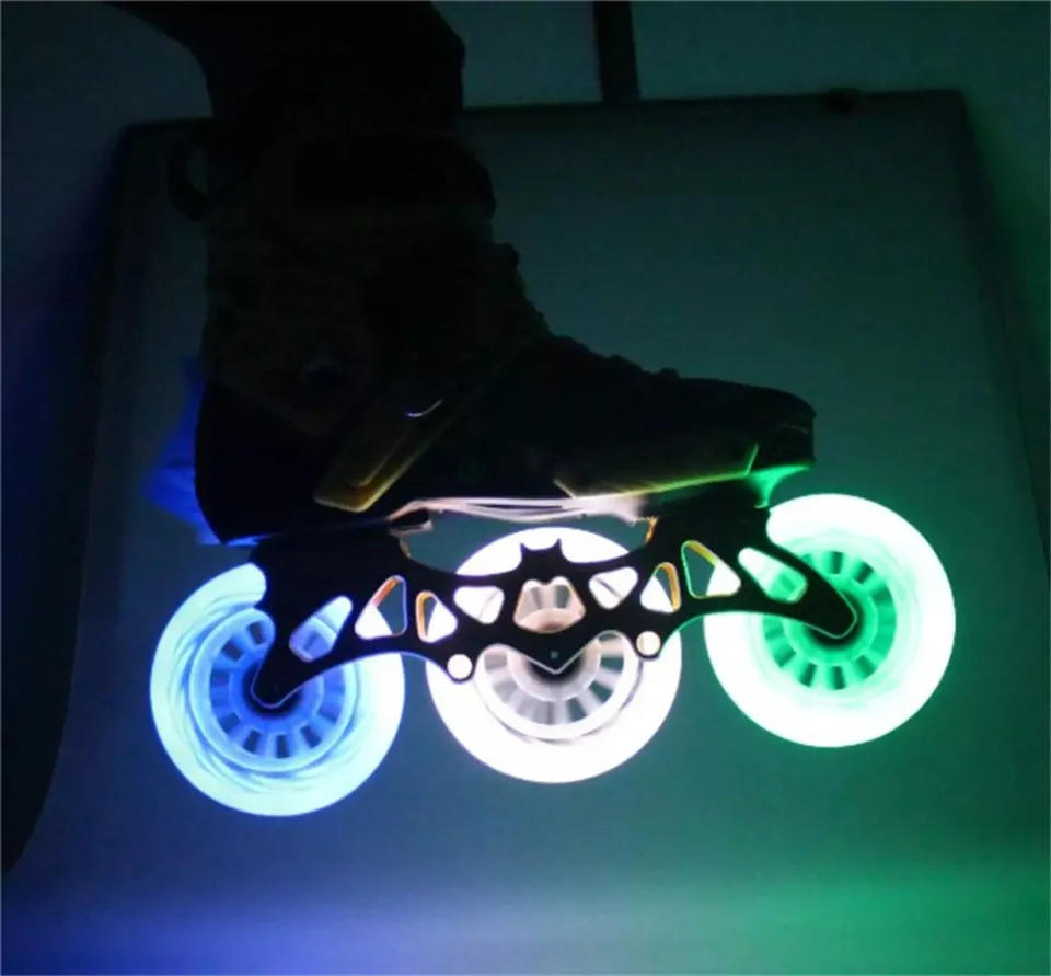 JAPY LED Speed Skate Flashing Wheel 6 Pieces 90A 90mm 100mm 110mm Speed Skating 