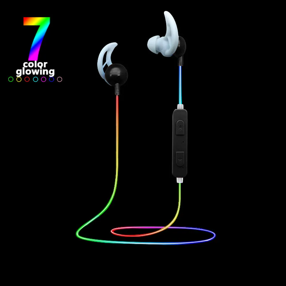 A Новинка Bluetooth 4,1 беспроводные наушники стерео Спортивная гарнитура Люминесцентная гарнитура - Цвет: A
