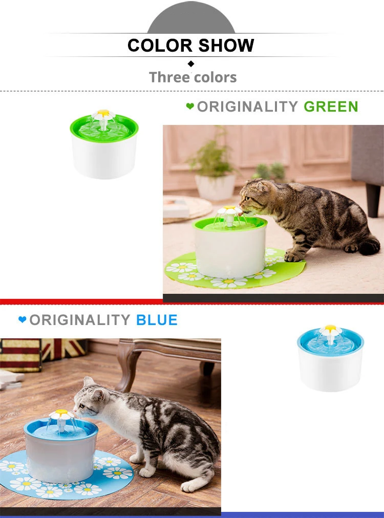 Automatic Cat Dog Pet Water Fountain Pet Bowl Cat Drinking Flower Water Dispenser Petsafe Drink with Filters Pet Water Fountain