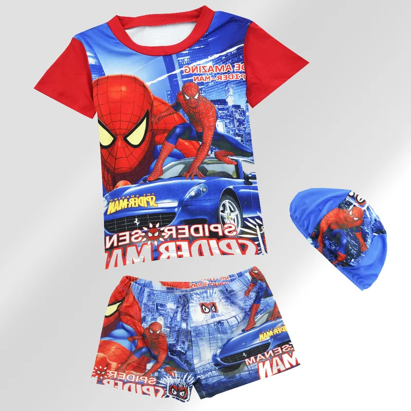 

Boys Beachwear Sports Bathing Sutis Kids swimsuit Boys Swimsuits 3pcs/set Hat+Shirts+Trunks Children Kids Swimwear 11.11 baby