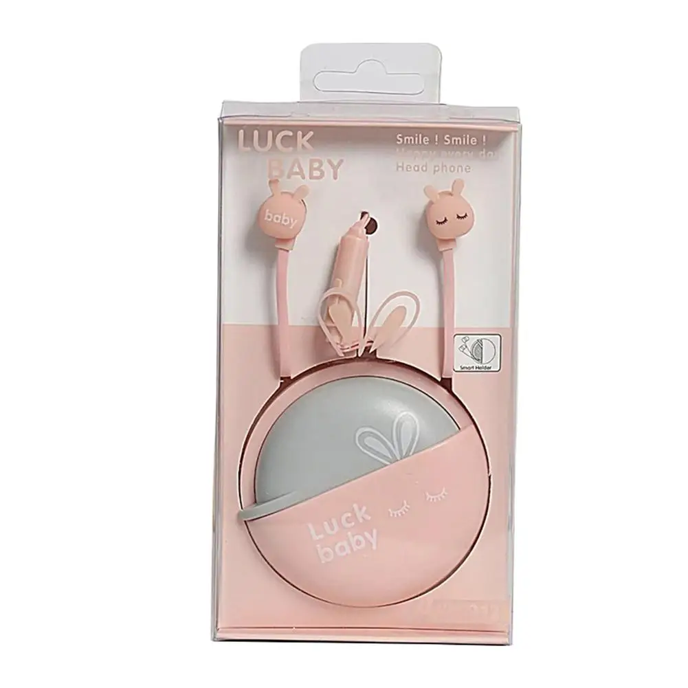 

Cute Rabbit Design In-ear Headset Earphone with Mic Storage Box for Mobile Phone Headset