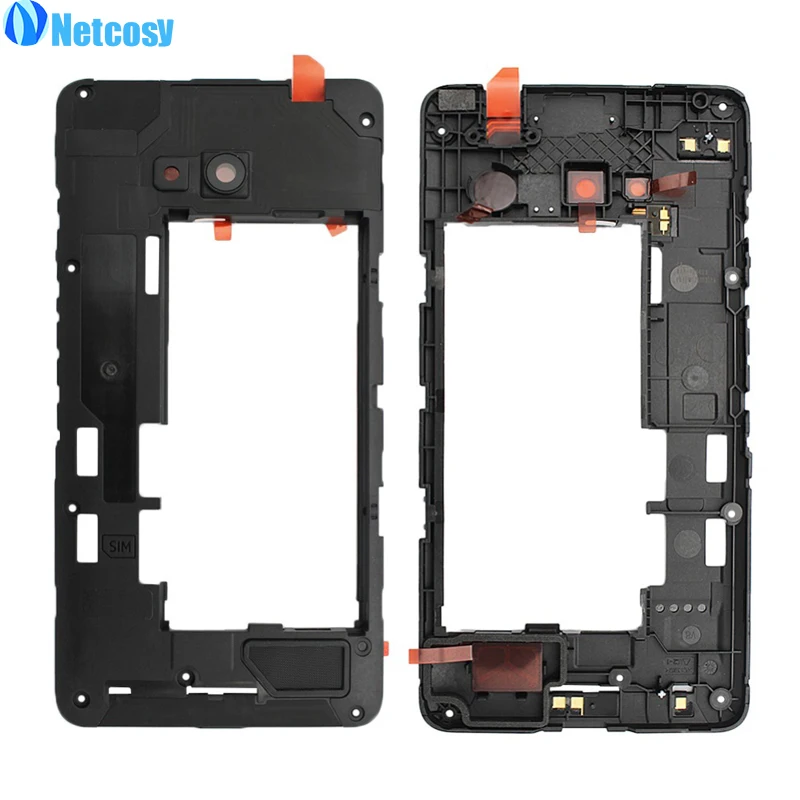 

Netcosy For Nokia Microsoft Lumia 640 Middle Plate Cover Black Housing Middle Frame Bezel replacement For Microsoft Lumia 640