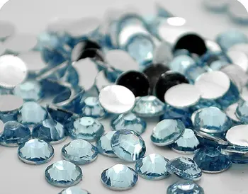 

Light.Sapphire Color 2mm,3mm,4mm,5mm,6mm Facets FlatBack Resin Rhinestone Nail Art Garment Decoration Stones/Beads