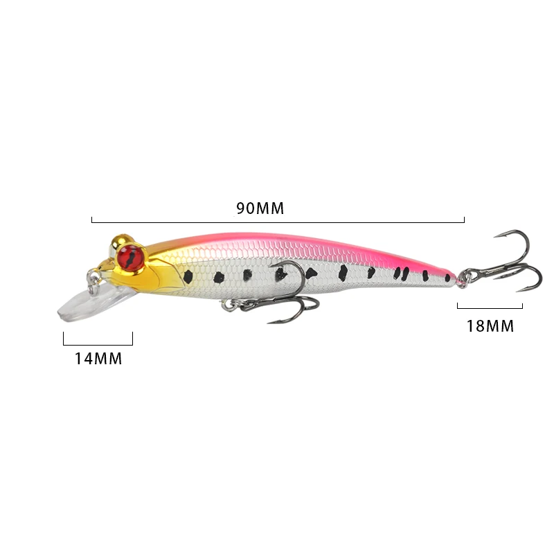 7 шт. гольян Блесен набор 10 г 90 мм 0 1 5 м долго Casting Minnow плавающей Жесткий Bait приманка