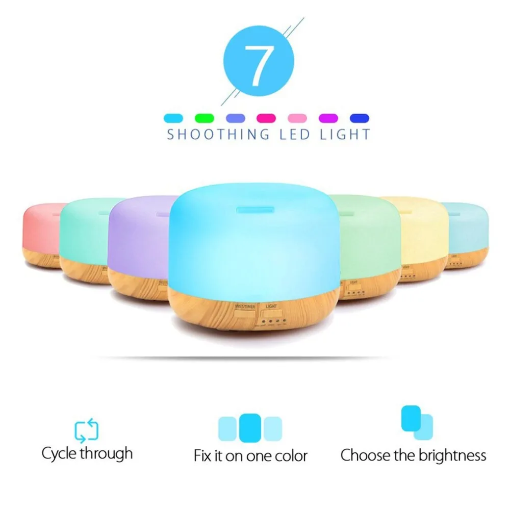 

Air Aroma Diffuser Ultrasonic Humidifier Oil Cool Mist Humidifier Purifier Colorful LED Lights 300ml Water Capacity