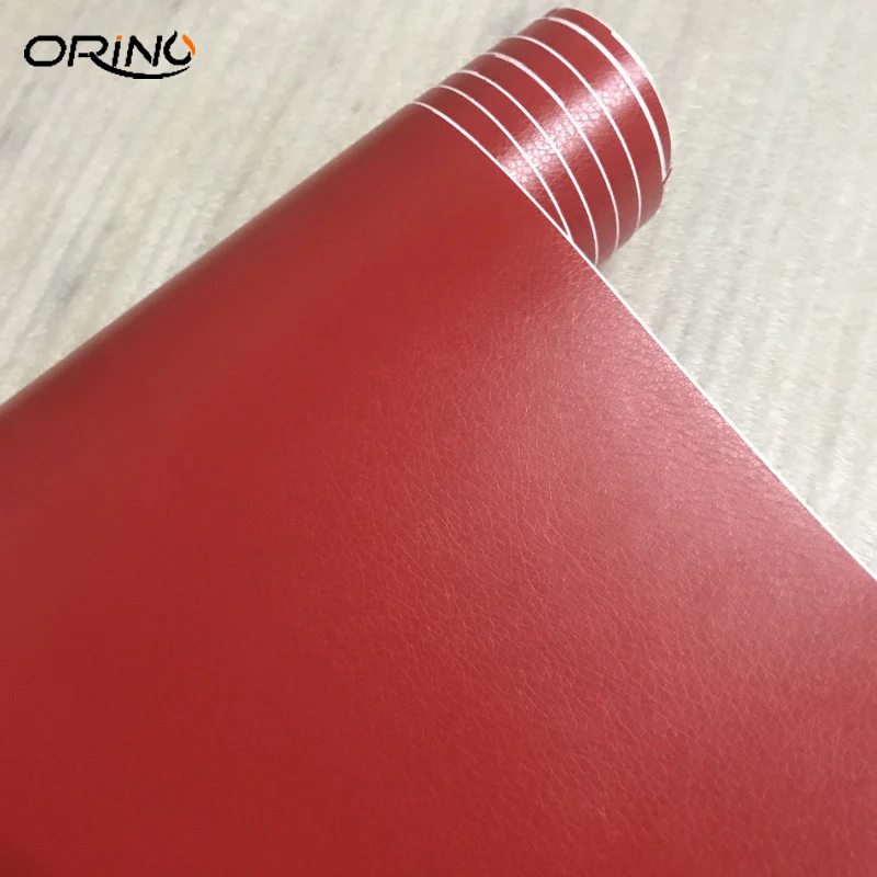 Red Leather Vinyl Film Sticker-4