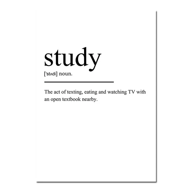 Black White Definition Quotes Canvas Poster Wall Art Minimalist Print