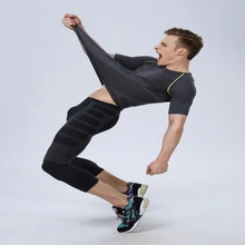 Новые мужские спортивные плотные брюки для бега фитнес-спортзал спортивные облегающие брюки базовые слои колготки телесного цвета укороченные ZM14