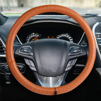 

Hand Sewing Steering Wheel Cover Leather Car Special Car Products 38cm 15inch Ultrafine Fiber LeatherCar Steering Wheel Cover#F