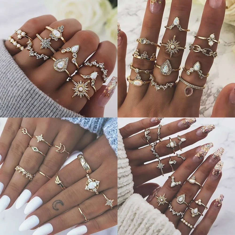 Resin Knuckle Rings Set Resin Finger Rings Resin Jewelry 10