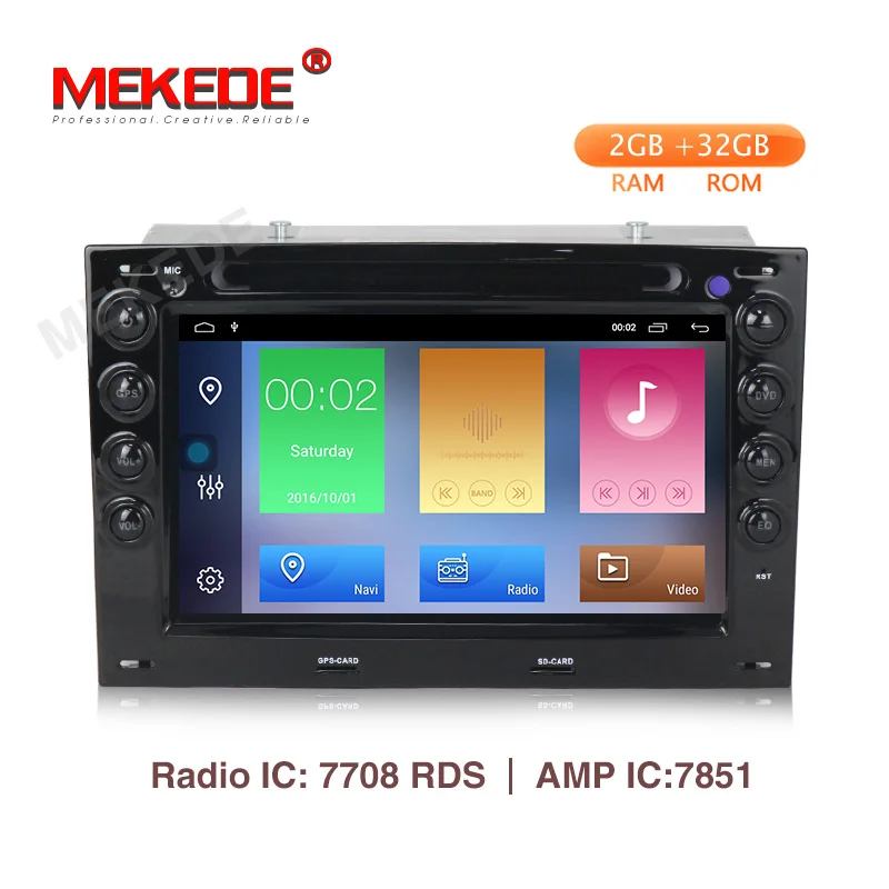 

MEKEDE HD 2DIN 7'' 2GB RAM 4 core Android 9.1 2+32G Car DVD Radio Player for Renault Megane 2 ii 2006 -2010 with BT Wifi GPS