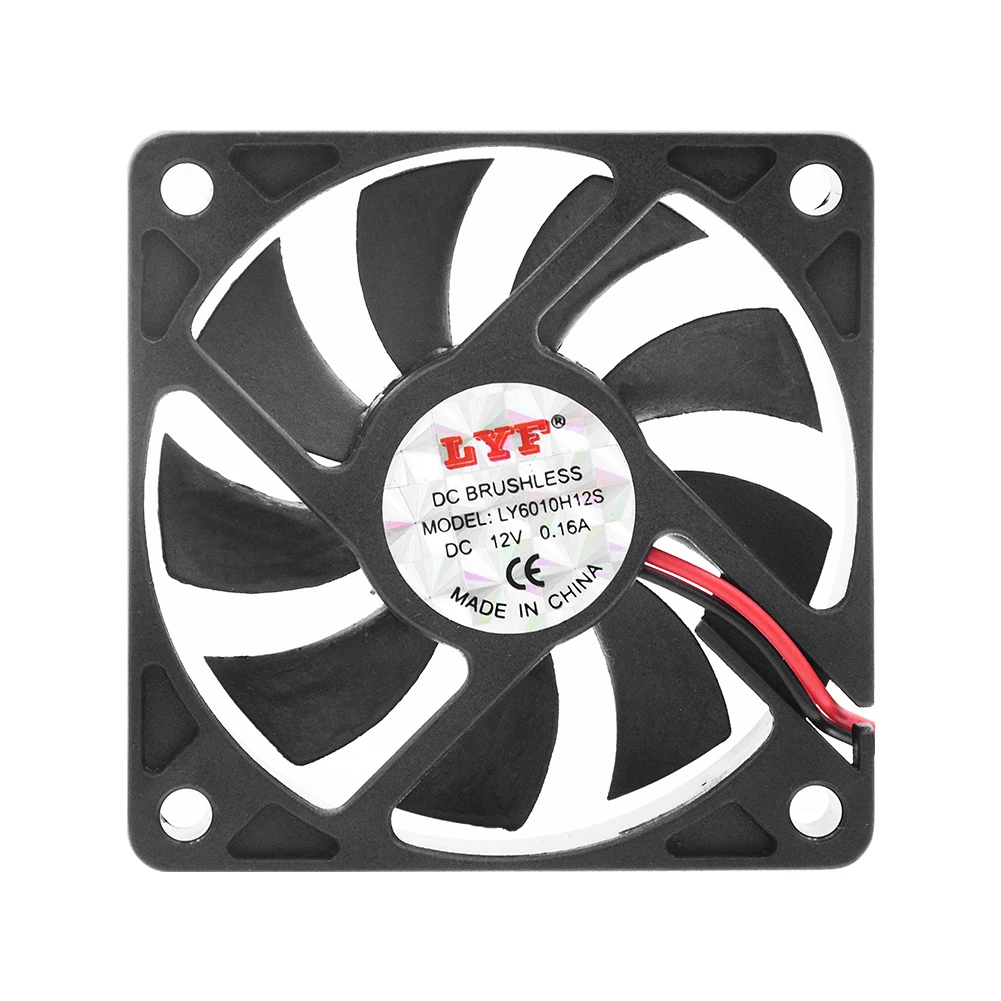 Вентилятор охлаждения для компьютера чехол ПК 60X60X12 мм 2 контакта 12 В постоянного