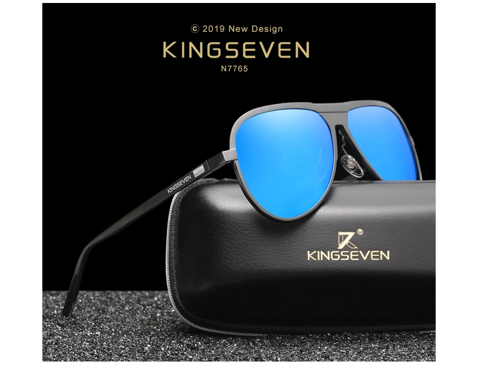 KINGSEVEN унисекс Классический бренд Для мужчин алюминиевые солнцезащитные очки поляризованные UV400 зеркальные Мужские солнцезащитные очки для мужчин Oculos de sol masculino