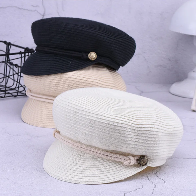 

2019 Summer Beret Women Painter Cap Autumn Hats for Women Solid Plain Octagonal Newsboy Cap Men Ladies Casual Straw Hat