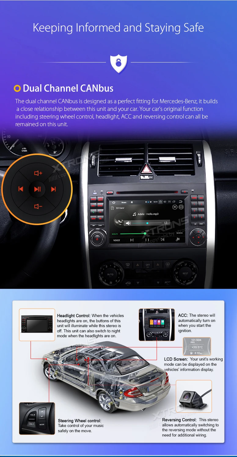 Top 7" Android 8.0 OS Car DVD Multimedia Navigation GPS Radio for Mercedes-Benz A-Class W169 2004-2012 & Sprinter W906 2006-2012 19