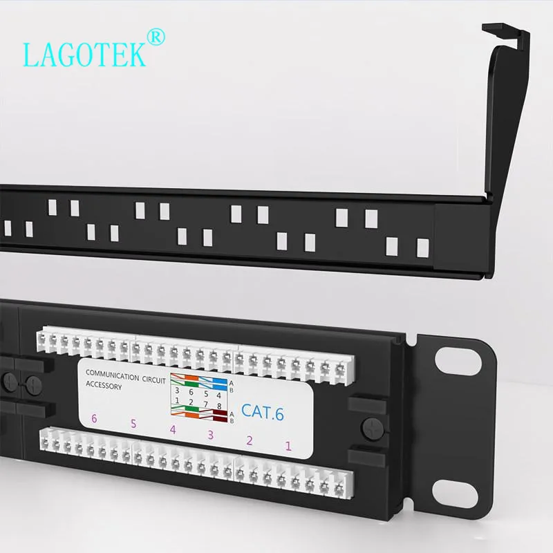 Патч панель с 24 портами CAT6 UTP Keystone 19 дюймовая 1U cat6 кабельный каркас Лицевая rj45 патч