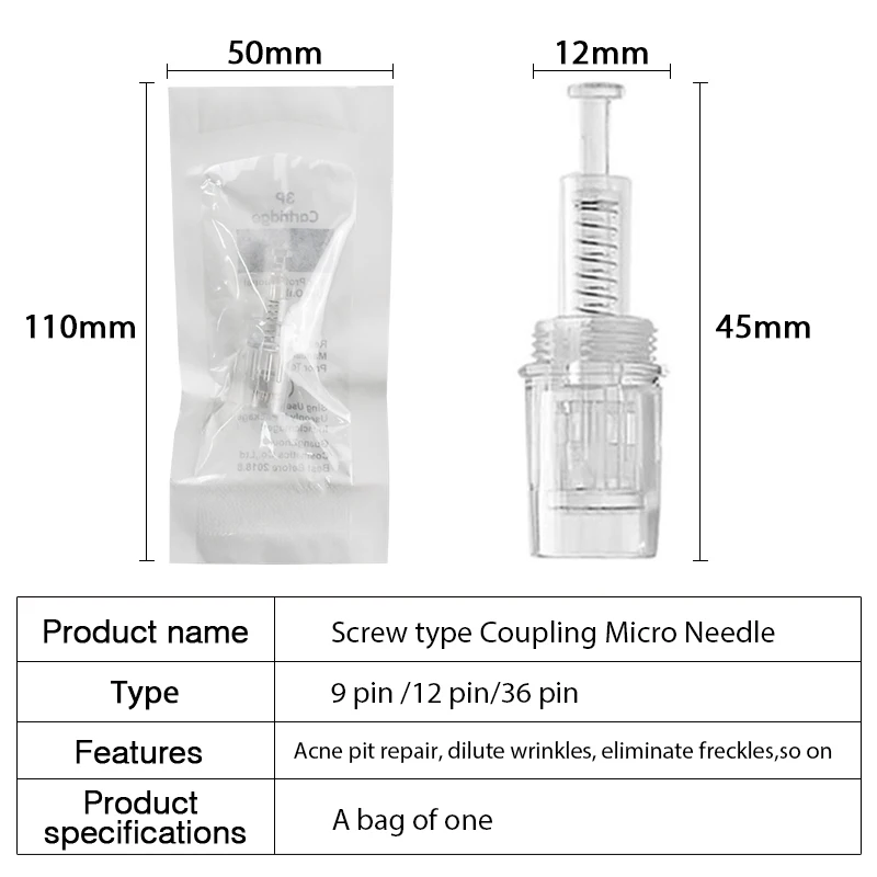 20 шт винт/байонетный порт Замена для Dr. pen микро иглы 9 pin/12 pin/36 pin/nano/3D/5D микро нано иглы татуировки