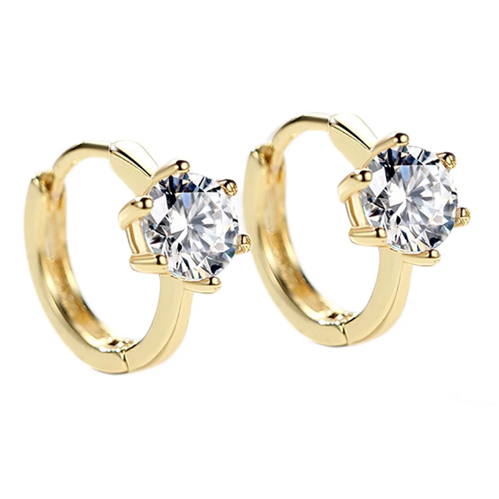 

2017 new design Zircon Crystal Hoop Earrings for Women Wedding Bridal Jewelry elegant korean version earrings