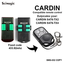 CARDIN S476 TX2 or S476 TX4 remote control garage door gate replacement clone duplicator Fixed code 433.92MHz