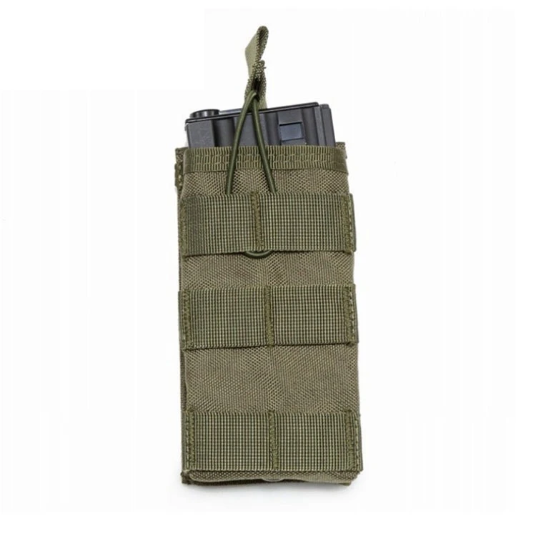 Лидер продаж! Тактический Molle одиночный/двойной/тройной открытый топ подсумок AK M4 военный нейлоновый картридж сумка - Цвет: single green