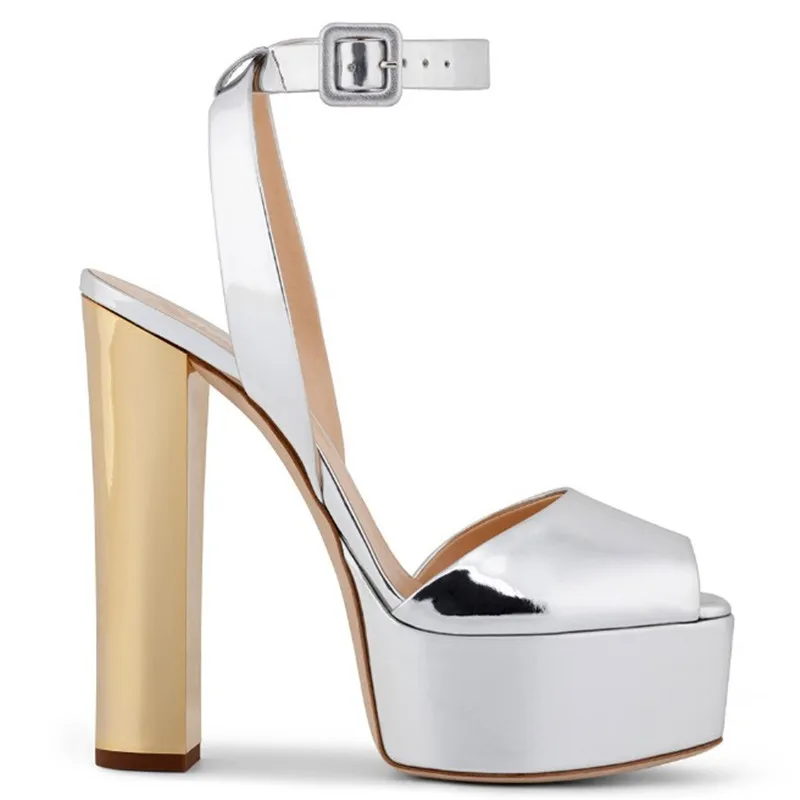 

Sexy Platform High Heels Women 14cm Extreme High Heel Chaussure Femme Patent Leather Club Party Thick Heel Lady Pumps Plus Size