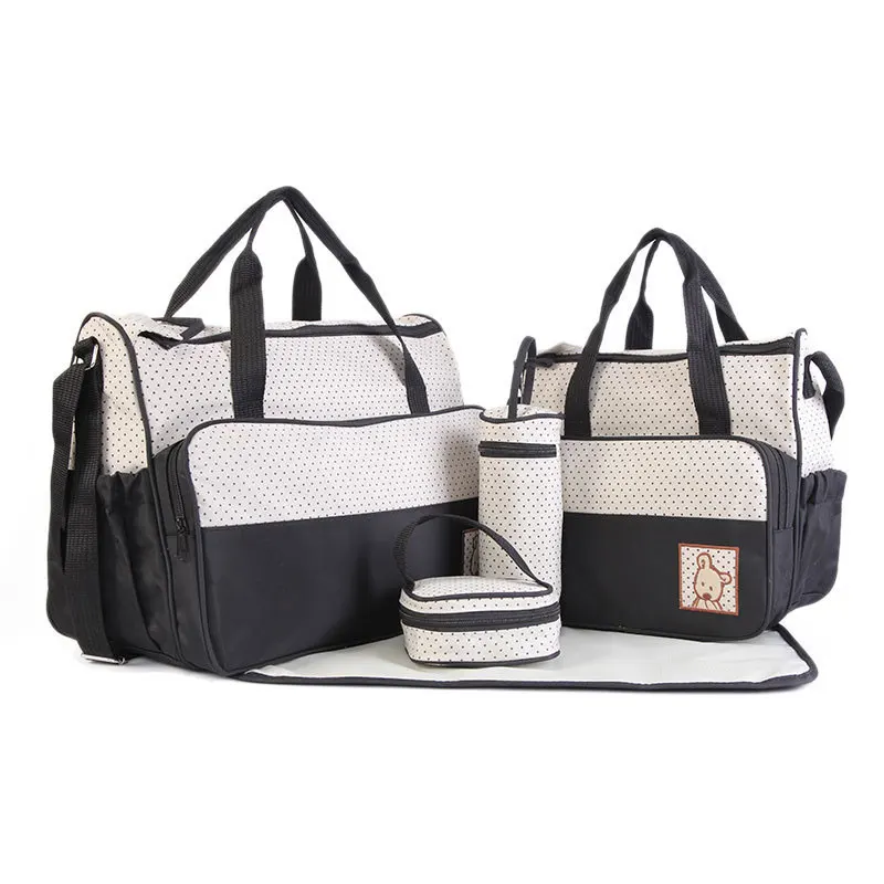 

5 Pcs Set Mommy Diaper Bag Large Capacity 3-In-1 Strollers Bag Multifunction Maternal Bags To The Hospital Baby Changing Handbag