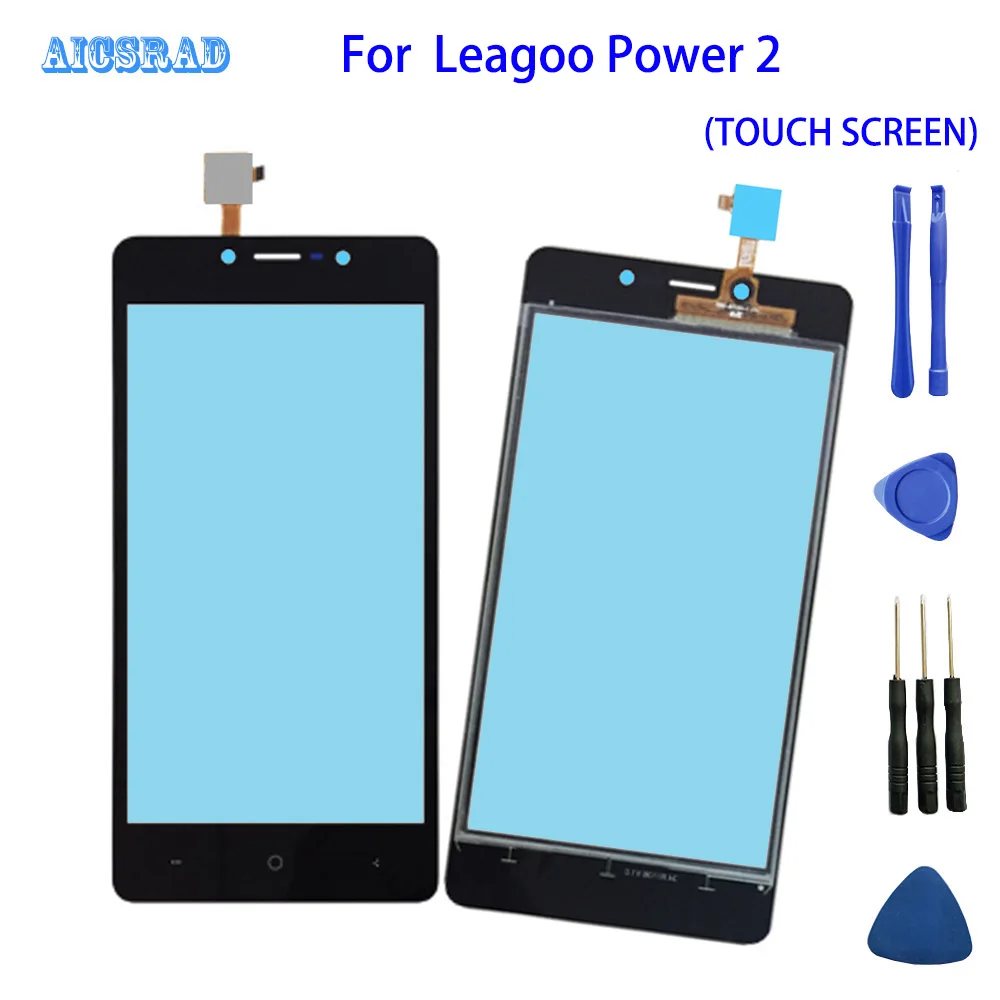 

Front glass Sensor power2 Touch Screen For Leagoo Power 2 Touch Screen Digitizer Glass Replacement no lcd +tools