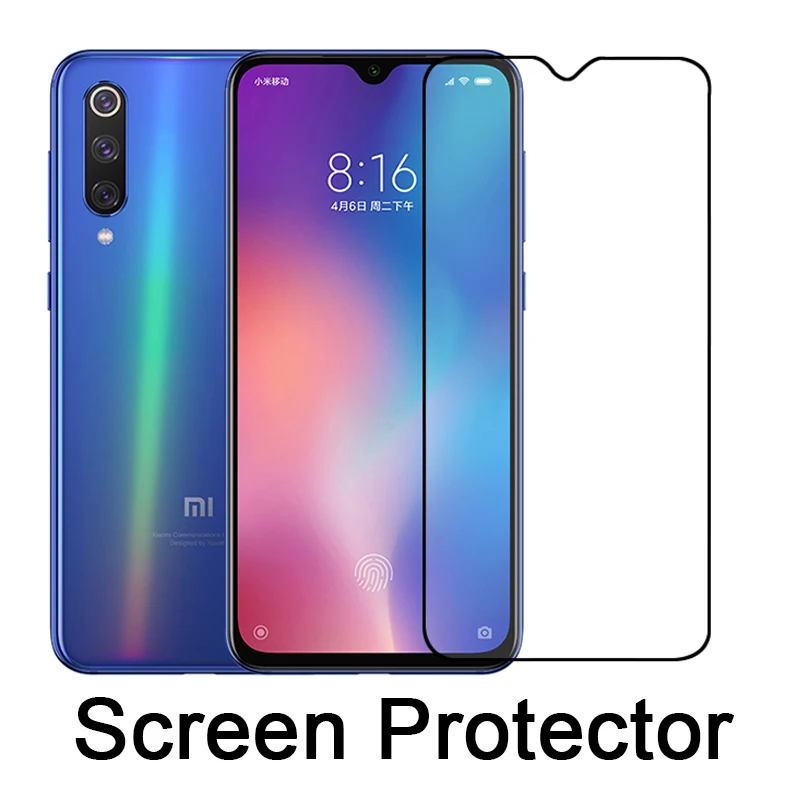 2 in 1 9D full protective Glass for Xiaomi Mi 9 Se screen Camera Lens protector on the for Xiomi Mi9 Se mi9se 9se tempered glass