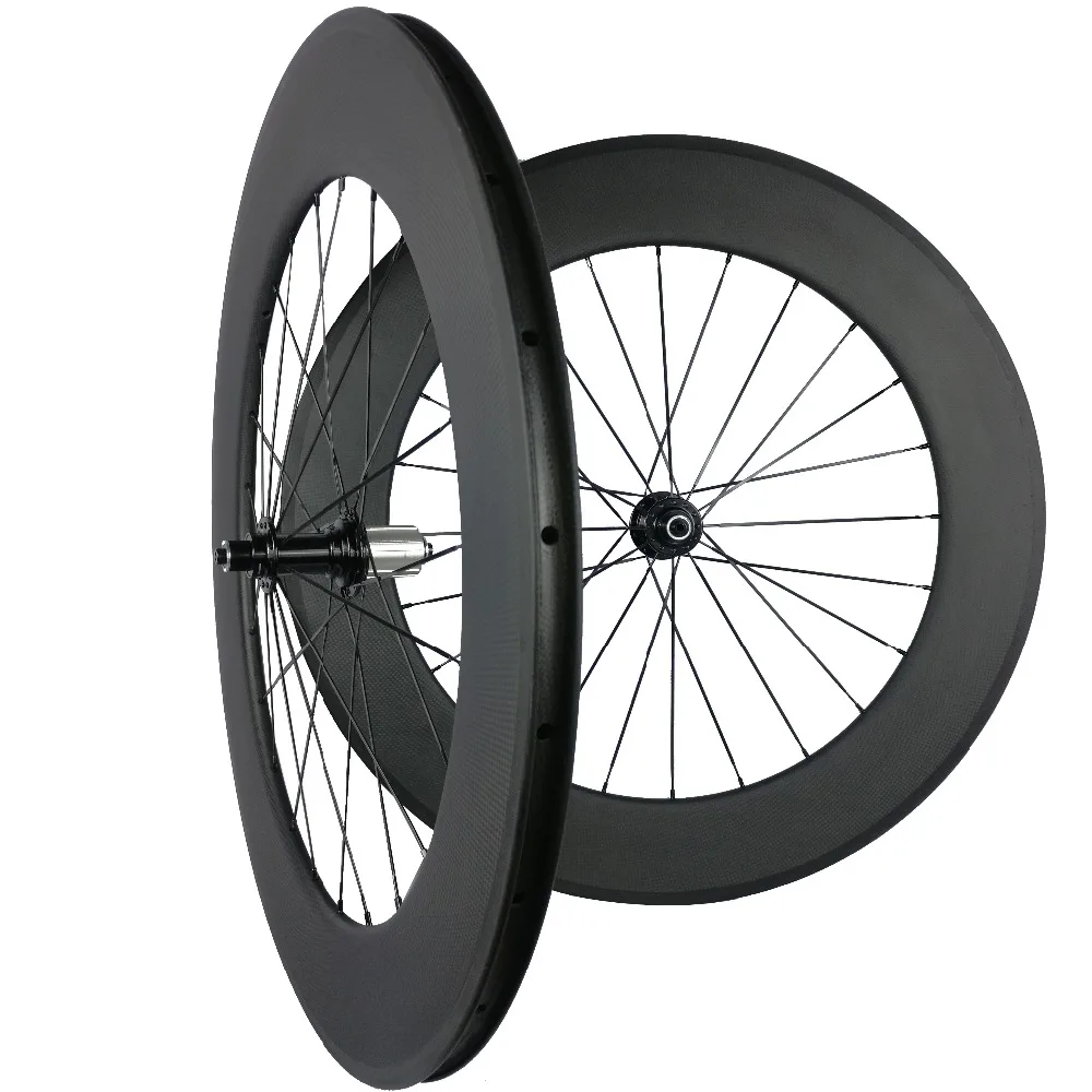 Custom 700C Clincher Tubular 23 mm Width 88mm Depth Carbon Wheels 3K UD Glossy or Matte Carbon