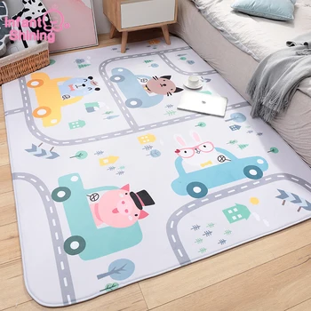 

Infant Shining Thickened Baby Play Mat 150X200CM/59X79IN Cartoon Carpet Non-slip Living Room Rug Carpet Machine Washable
